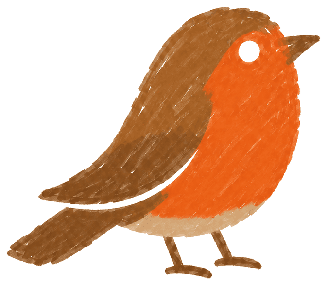 The original hand-drawn Rødstrupe robin